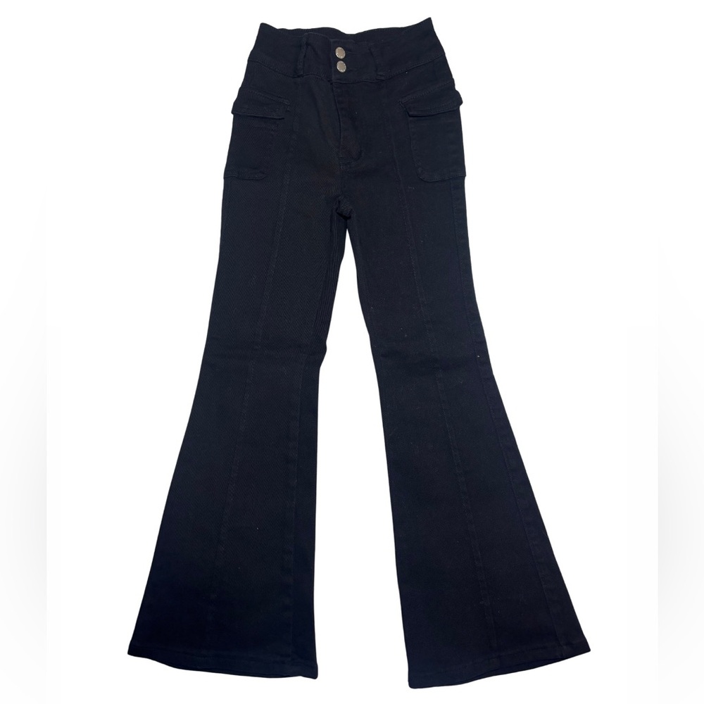 High-Waisted Black Flare Jeans